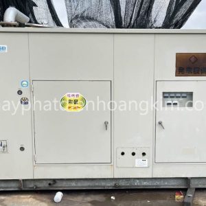 Máy phát điện nhật bãi Mitsubishi 100kva tua chậm thùng siêu cách âm